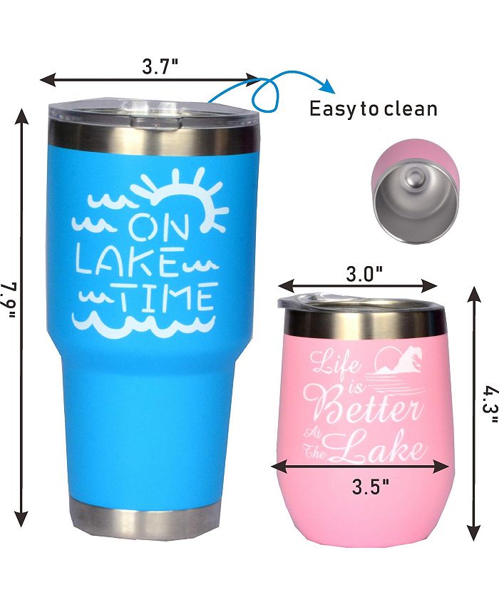 Meant2tobe Lake Life Tumbler Life is Better at the Lake Ideal