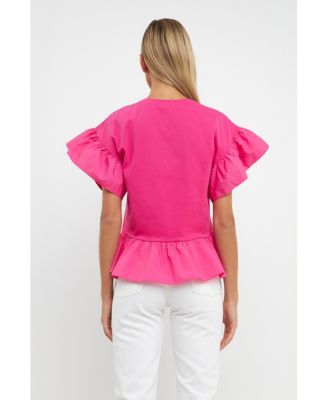 Women's Mixed Media Knit Top