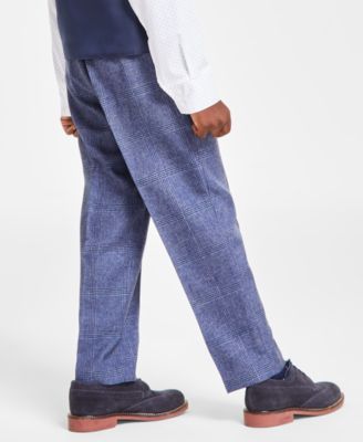 Toddler and Little Boys Shirt, Windowpane Vest, Pants & Neck Tie Set, 4 piece