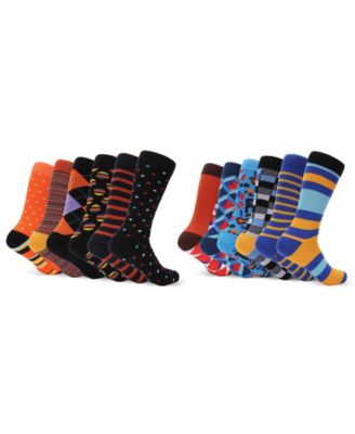 Men's Fresh Modern Fun Dress Socks 12 Pack