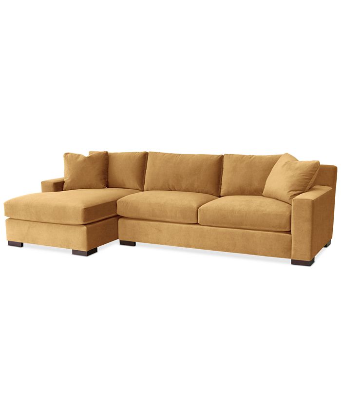 Marristin 121 2-pc. Fabric Chaise Sectional, Created for Macy's - Dark Camel
