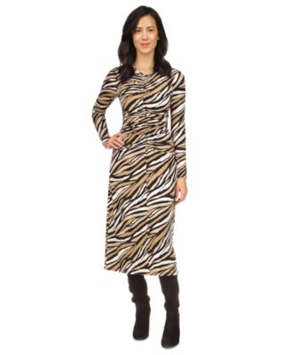 Michael Kors - Women's Printed Ruched Midi Dress