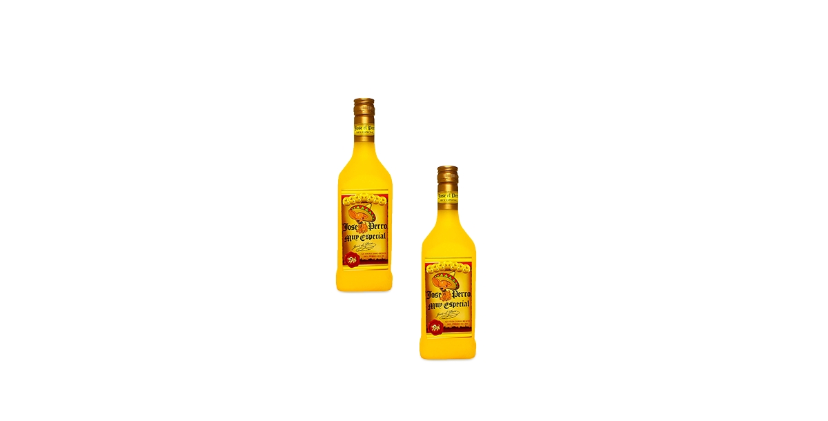 Liquor Bottle Jose Perro, 2-Pack Dog Toys - Gold