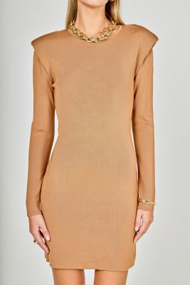 Women's Shoulder Pad Knit Dress