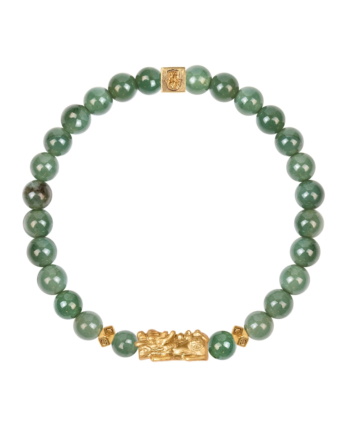 Untamed Spirit - Jade Dragon Feng Shui Bracelet - Green/gold
