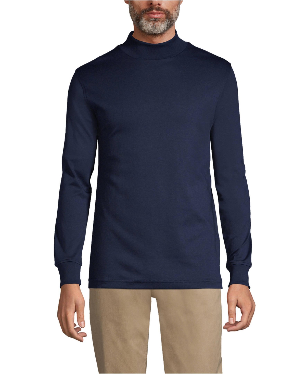 Lands' End Men's Cotton Supima Mock Turtleneck