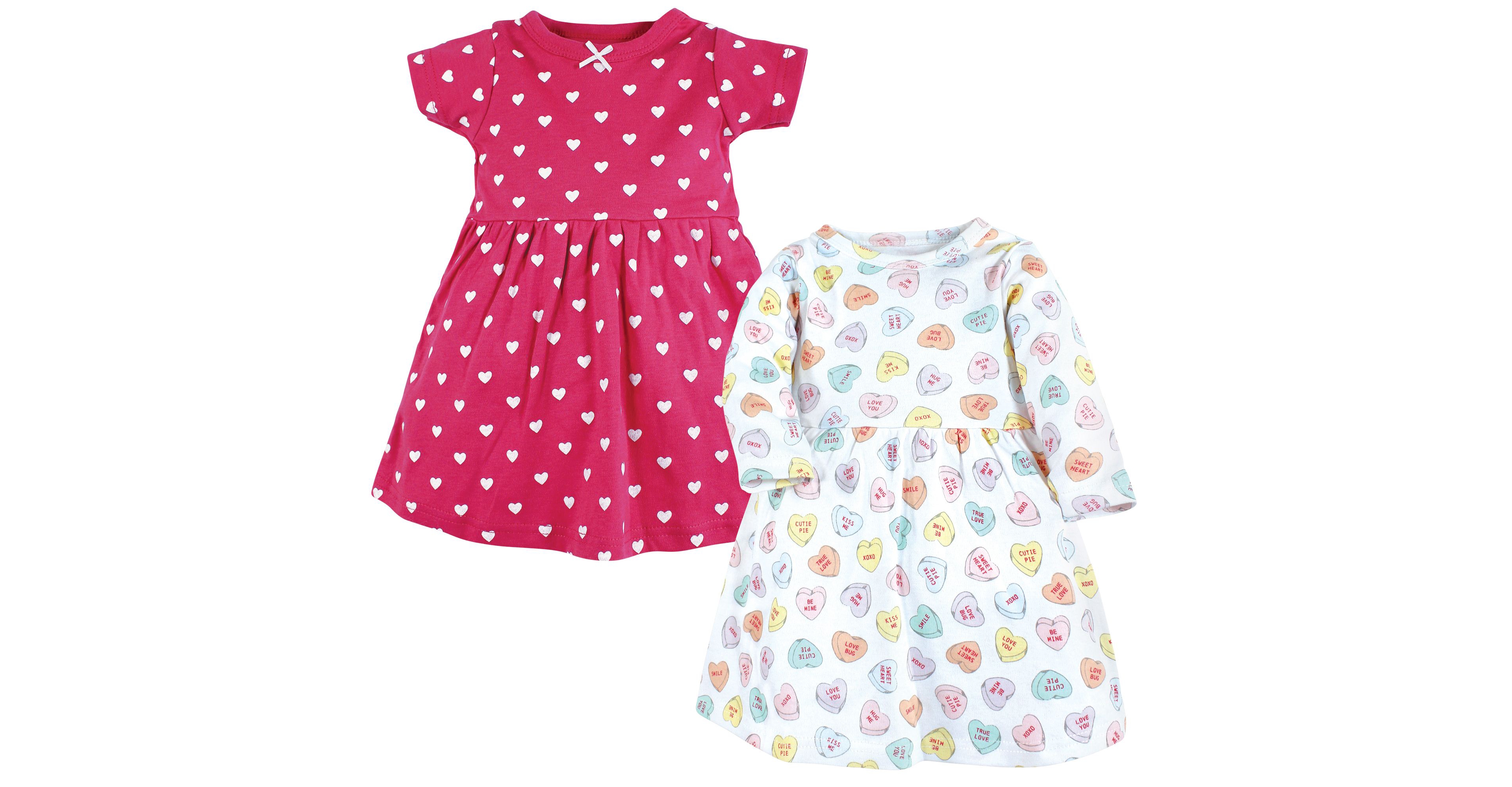 Hudson Baby Dress with Waist Bow, Navy and Pink, 0-24 Months
