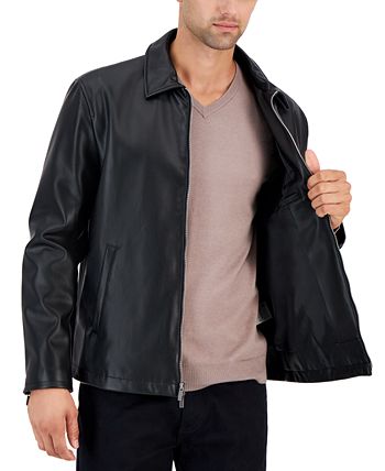 Alfani Men's Faux-Leather Jacket, Created for Macy's - Macy's