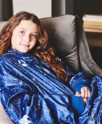 Oversized Wearable Reversible Color Kids Blanket, 31.5" x 42.8" 