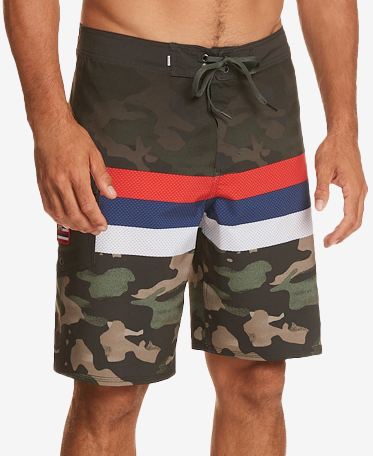 Men's Surfsilk Hawaii Stripe Drawstring 20" Board Shorts - Thyme