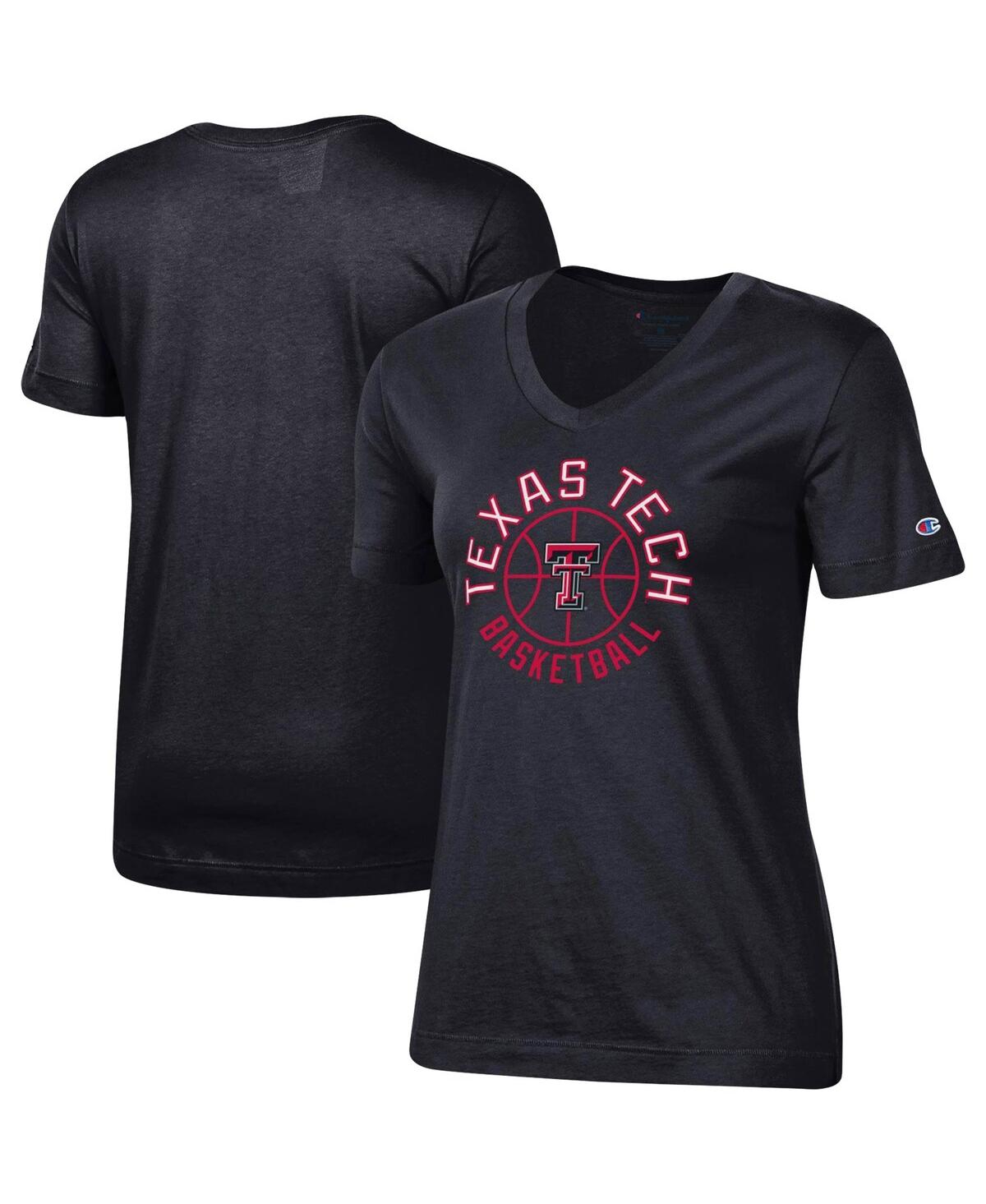 Champion Women's  Black Texas Tech Red Raiders Basketball V-neck T-shirt