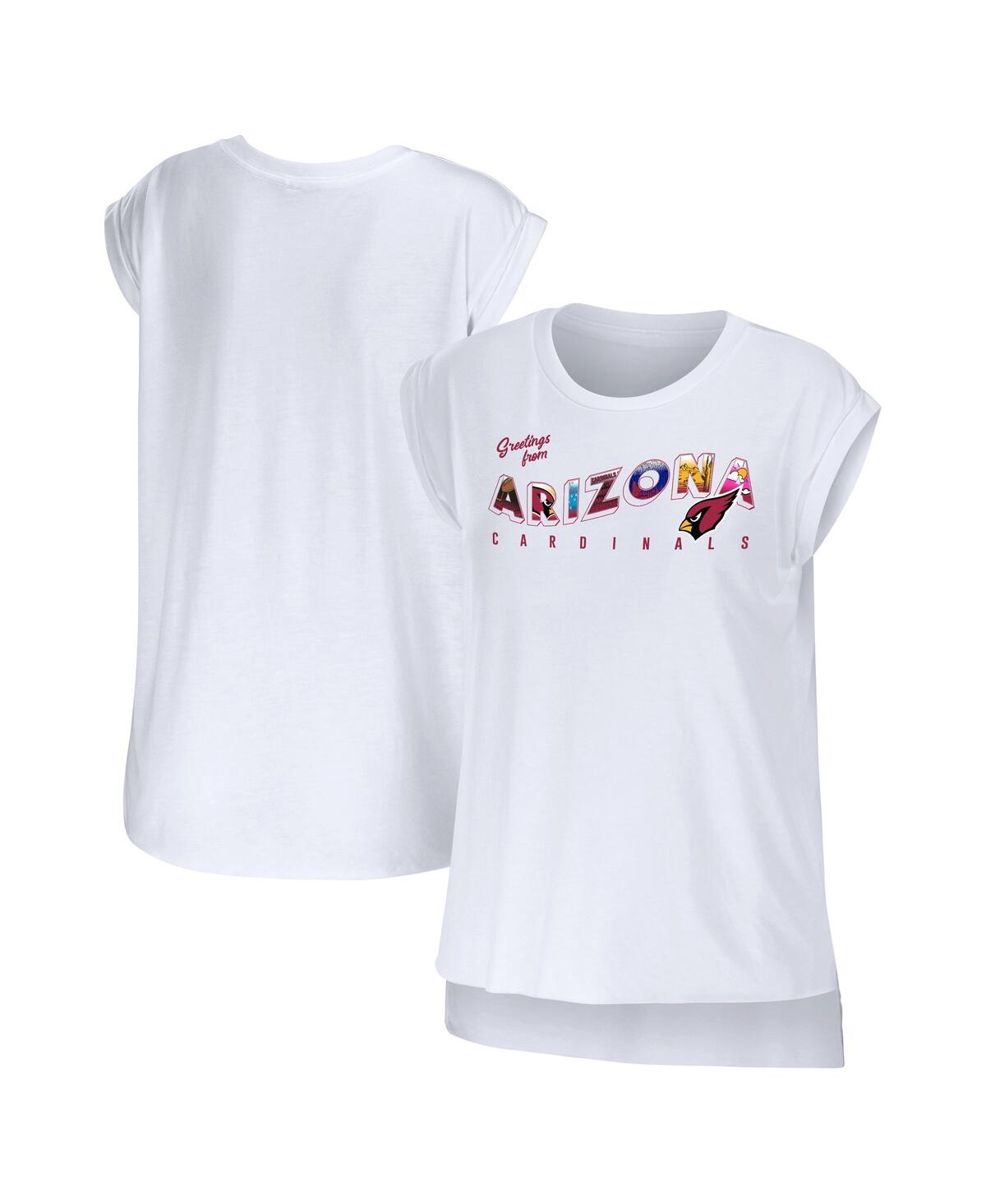 Wear By Erin Andrews Women's  White Arizona Cardinals Greetings From Muscle T-shirt