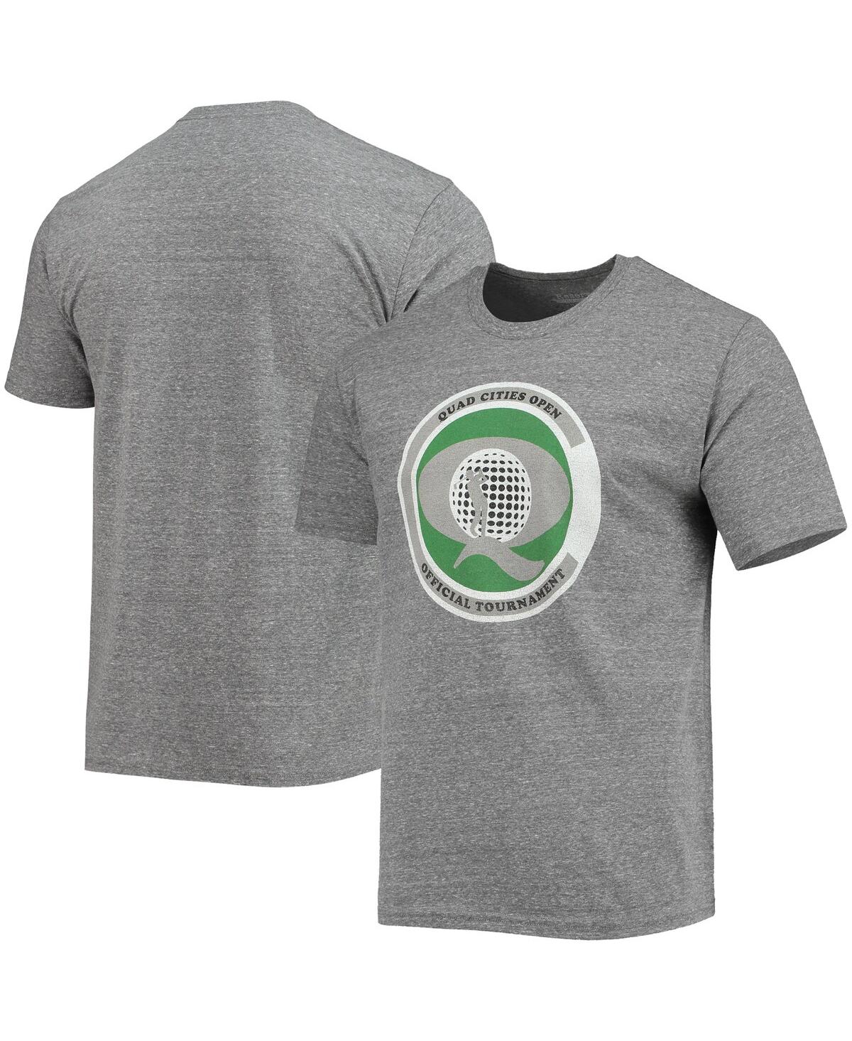 BLUE 84 MEN'S BLUE 84 HEATHERED GRAY JOHN DEERE CLASSIC HERITAGE COLLECTION QUAD CITIES OPEN TRI-BLEND T-SHI