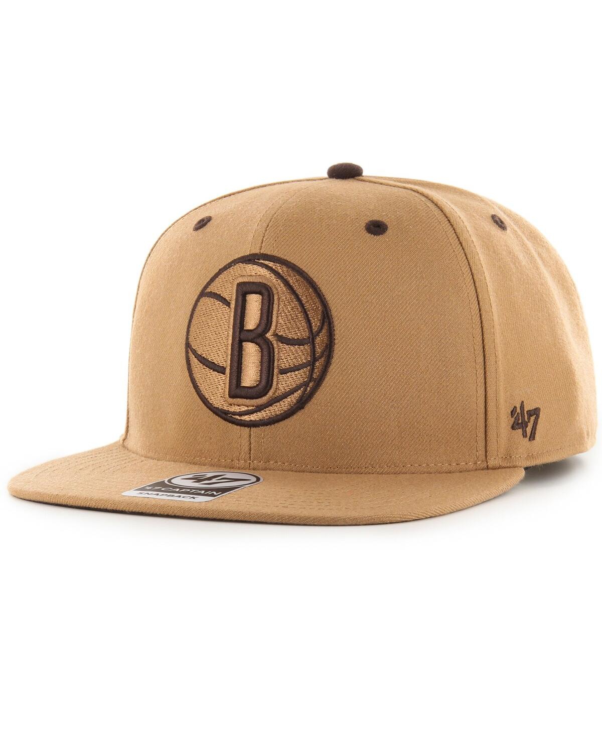 47 Brand Men's ' Tan Brooklyn Nets Toffee Captain Snapback Hat