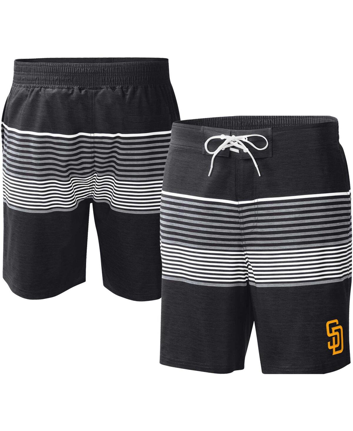 Shop G-iii Sports By Carl Banks Men's  Black San Diego Padres Coastline Volley Swim Shorts
