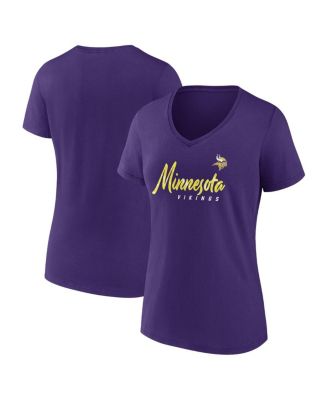 Women's Minnesota Vikings Fanatics Purple V-Neck T-Shirt S