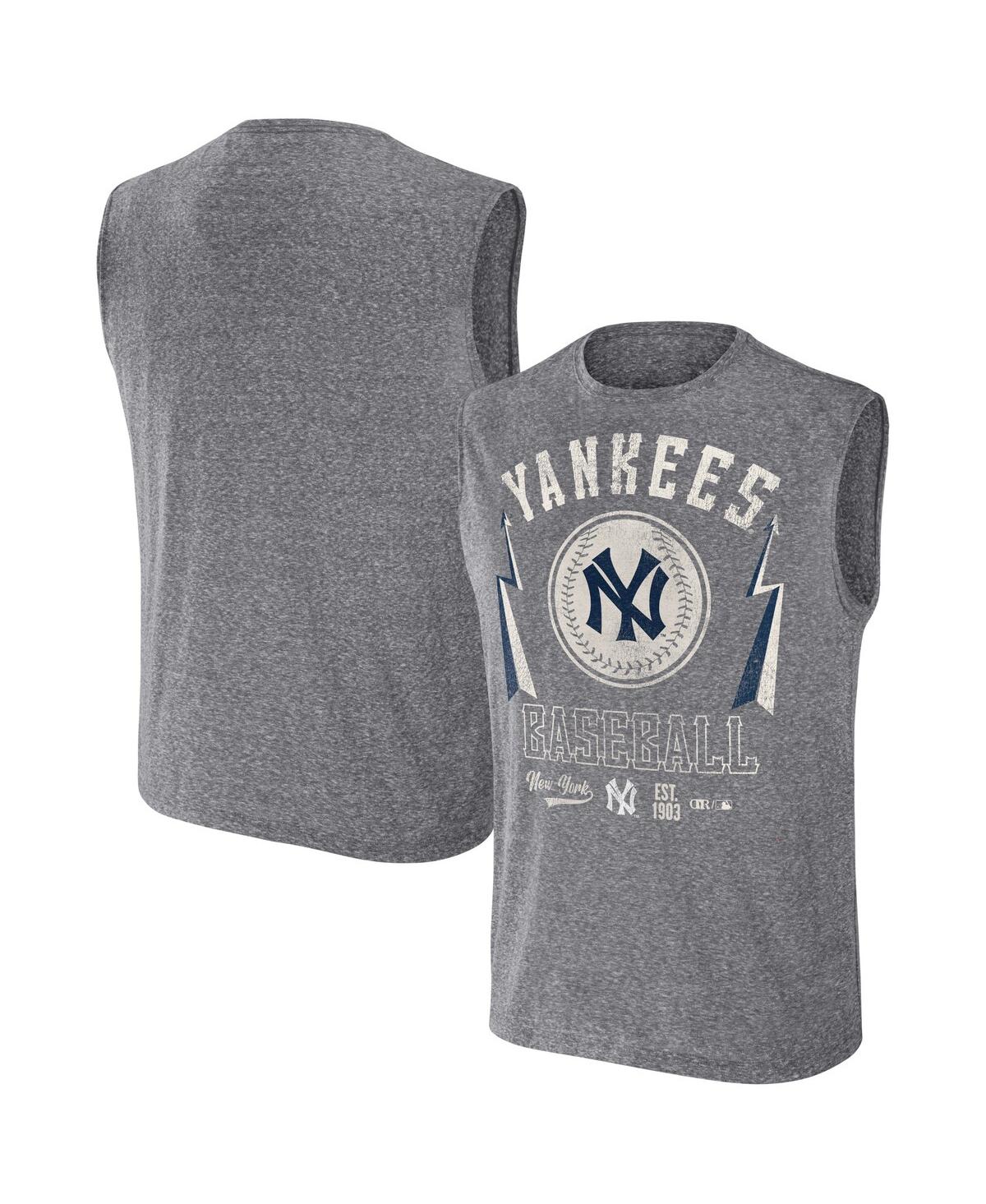 Fanatics Men's Darius Rucker Collection By  Charcoal New York Yankees Muscle Tank Top