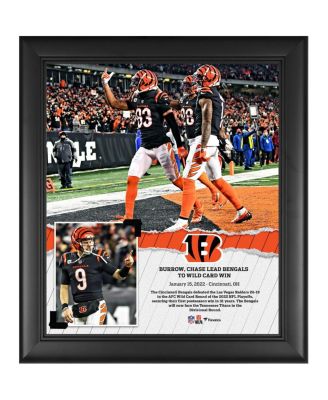 Joe Burrow Cincinnati Bengals Fanatics Authentic Framed 15 x 17 2022  Wildcard Win Collage