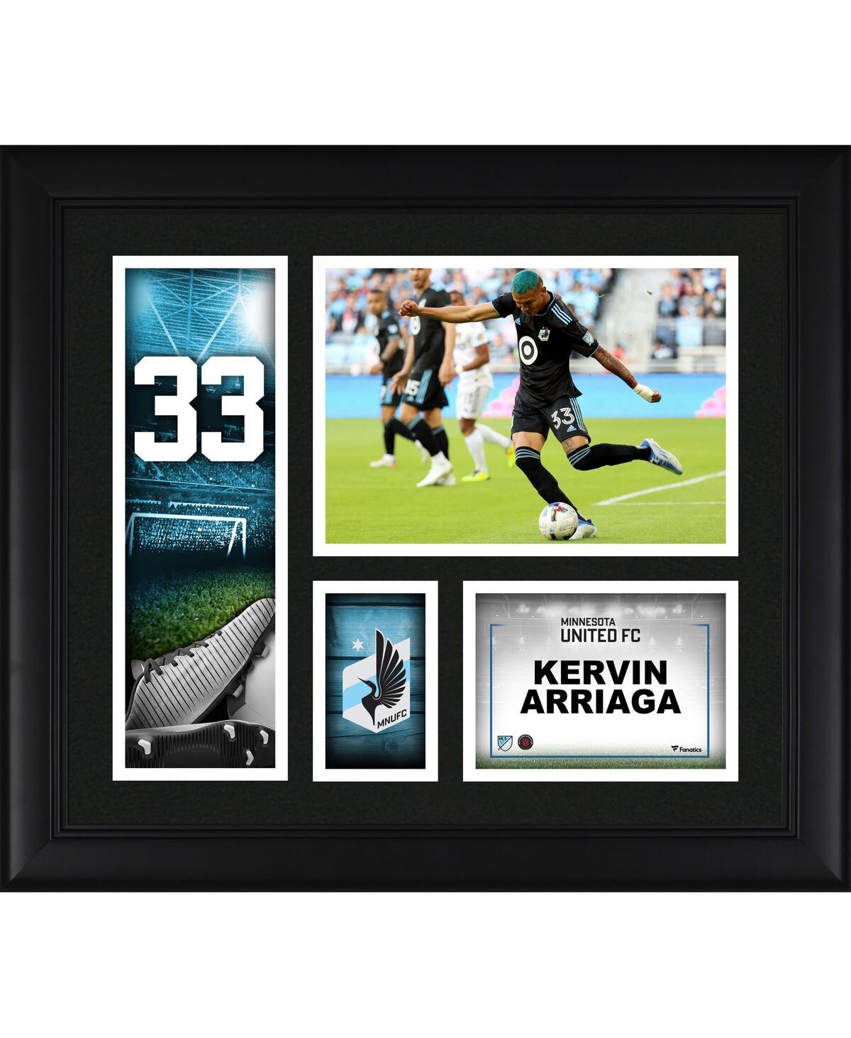 Fanatics Authentic Kervin Arriaga Minnesota United Fc Framed 15" X 17" Player Core Collage In Black