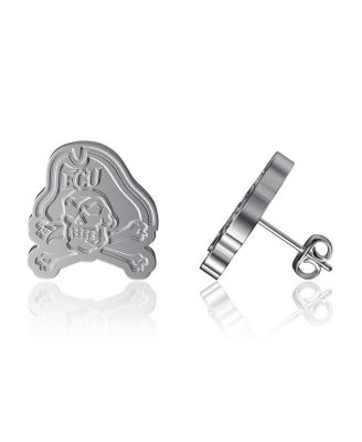 Женские серебряные серьги-гвоздики с логотипом команды ECU Pirates от Dayna Designs