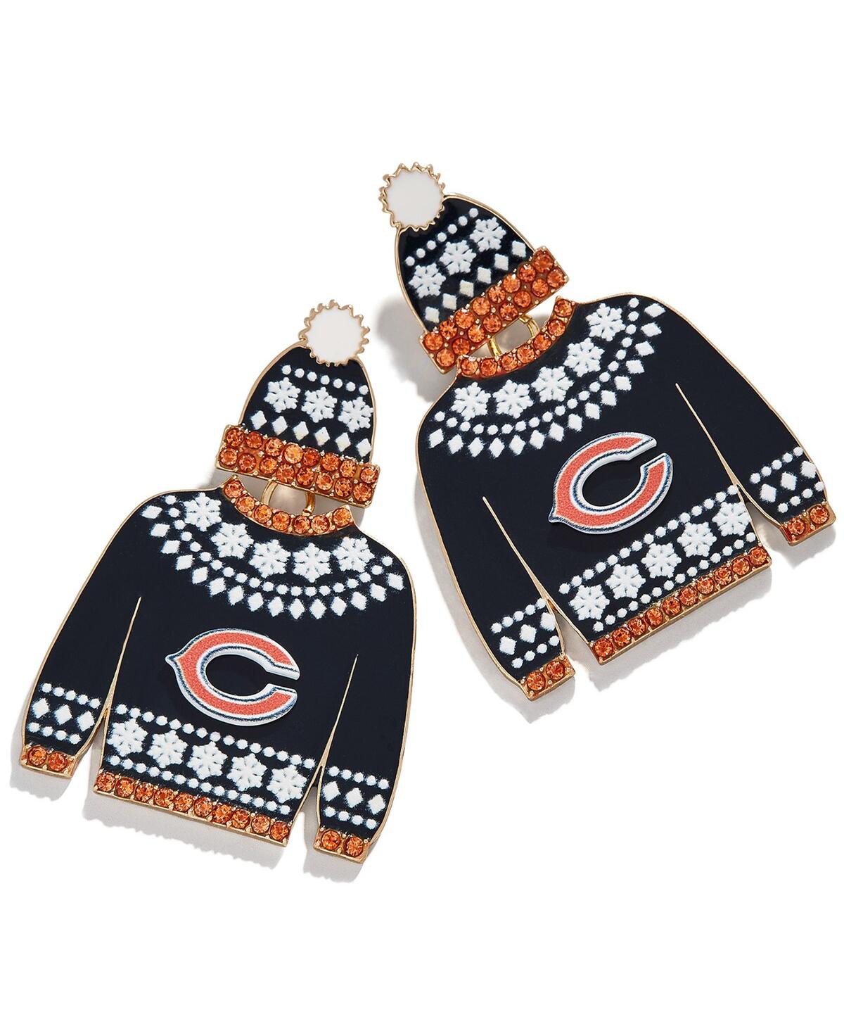 Shop Baublebar Women's  Chicago Bears Sweater Earrings In Navy