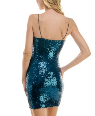 B Darlin Juniors' Sequin Scoop-Neck Bodycon Dress - Macy's