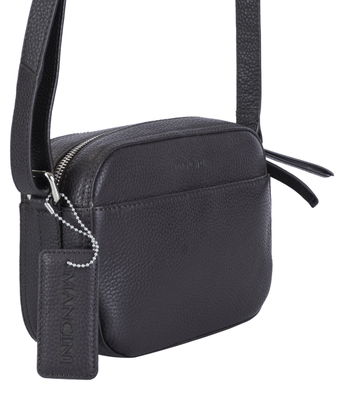 Mancini Pebbled Collection Clara Leather Crossbody Bag