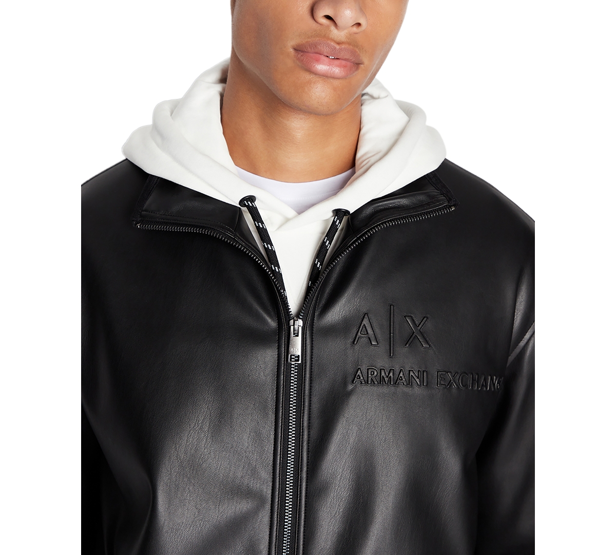 A X Armani Exchange Men s Faux Leather Jacket Black Smart Closet