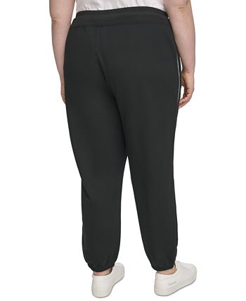 Calvin Klein Plus Size Minimal Logo Tape Drawstring Sweatpants - Macy\'s