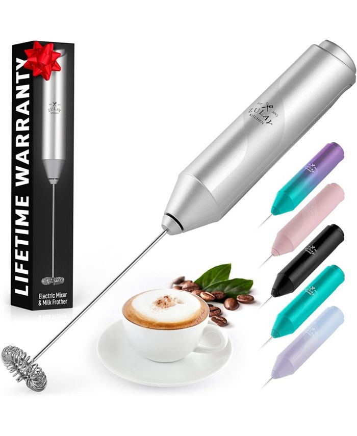 Zulay+One+Touch+Milk+Frother+Handheld+Foam+Maker+for+Lattes+Whisk+