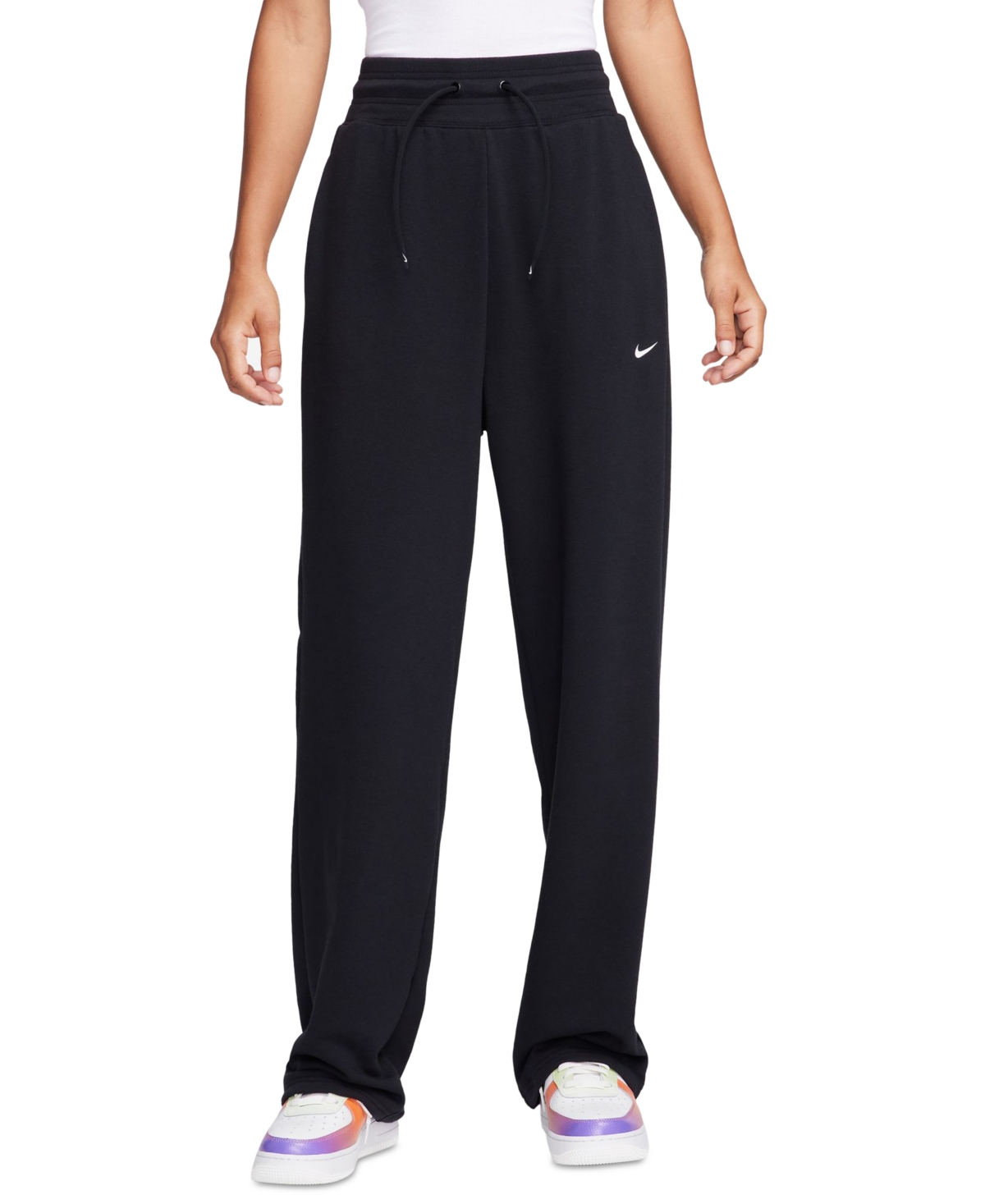 Women's Dri-fit One French Terry High-Waisted Open-Hem Sweatpants - Carbon Heather