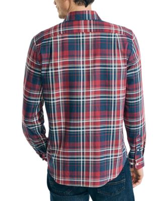 Мужская саржевая клетчатая рубашка Nautica Nautica с длинным рукавом и пуговицами спереди 9090₽