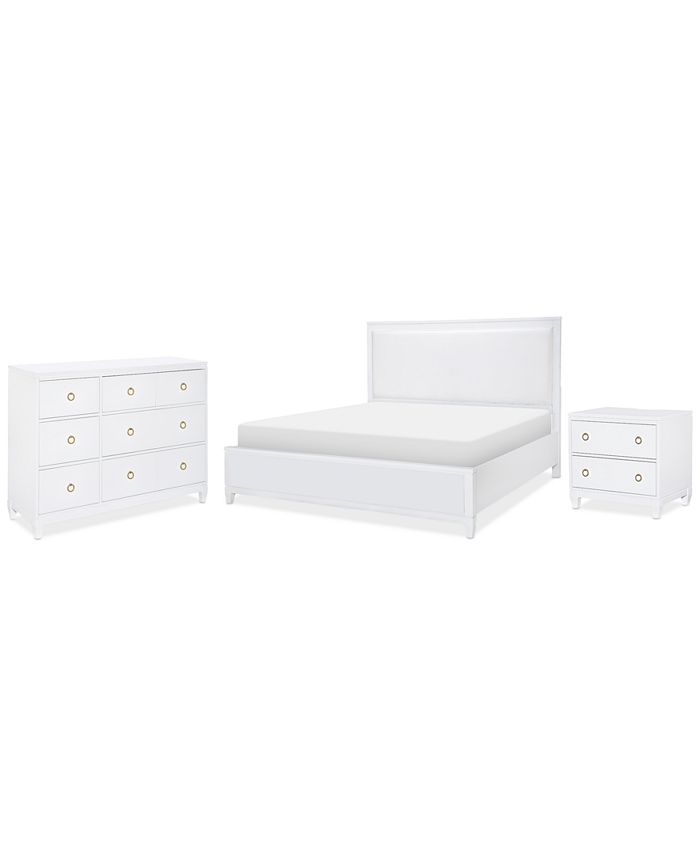 Furniture Summerland 3pc Bedroom Set (Queen Upholstered Bed, Dresser