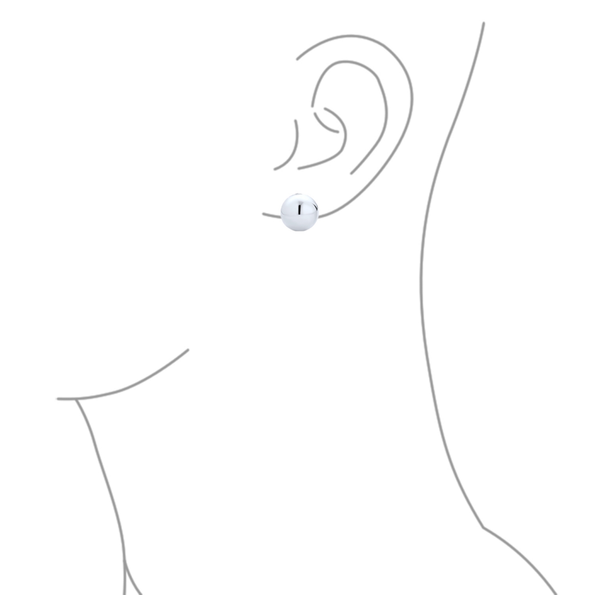Bling Jewelry Simple Basic Half Round Ball Clip On Earrings For Women Button Style Alloy Clip Sterling Silver .50 Diameter
