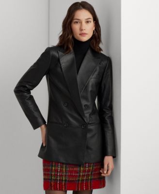 Lauren Ralph Lauren Women's Double-Breasted Lambskin Blazer