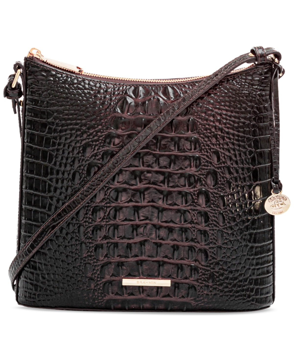 Katie Melbourne Embossed Leather Crossbody - Cocoa Ombre Melbourne