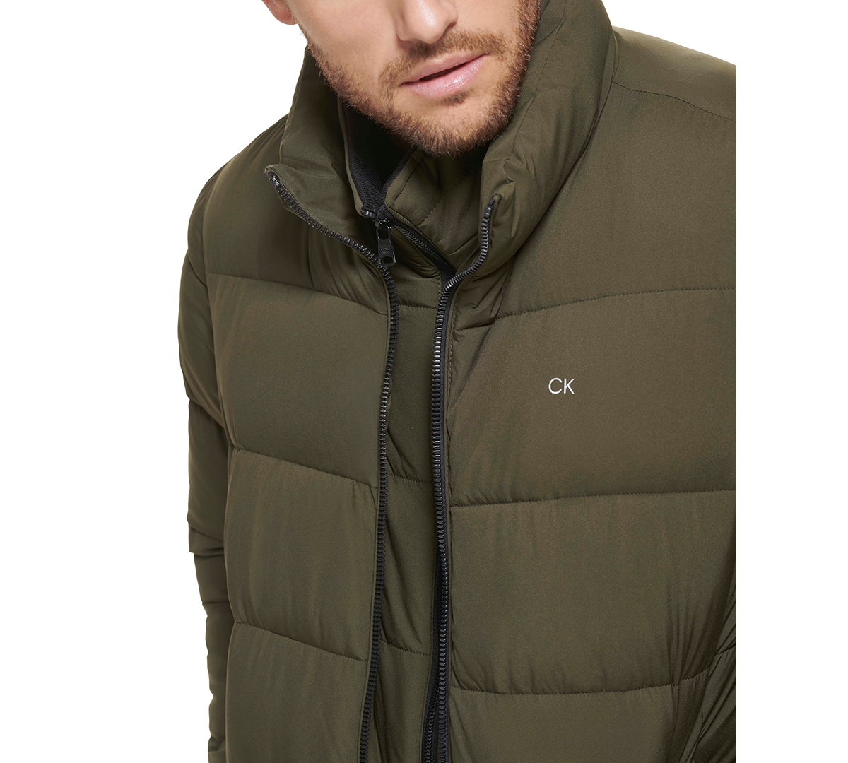 Calvin Klein Men's Puffer With Set In Bib Detail, Created for Macy's