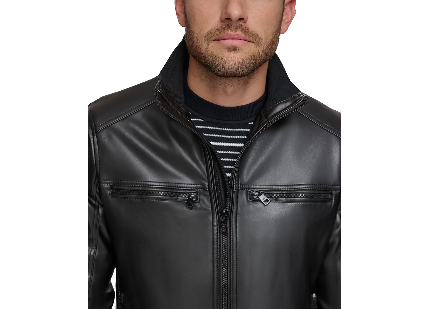 Men's Faux Leather Moto Jacket