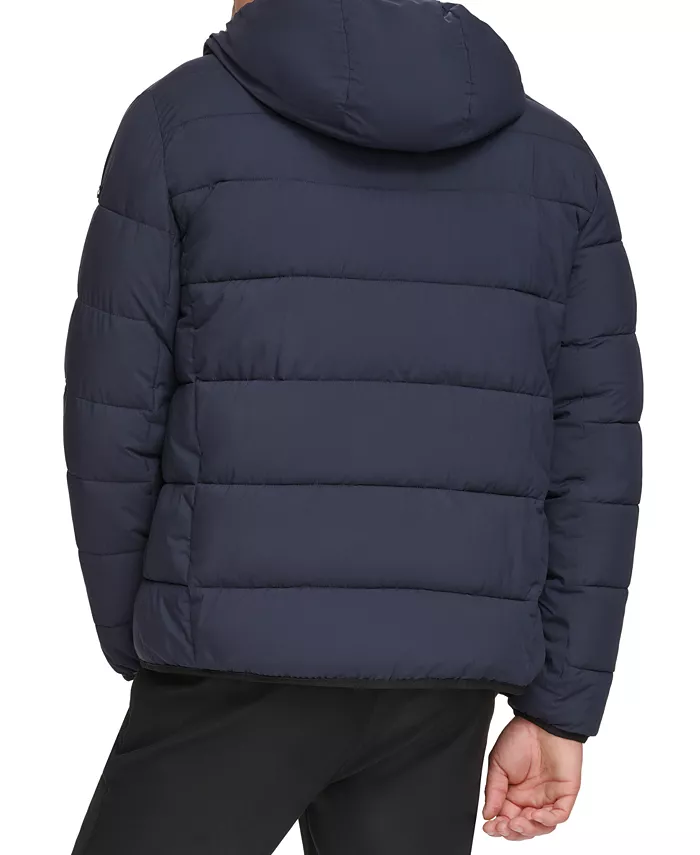 Men's Chevron Stretch Jacket With Sherpa Lined Hood - thumbnail 6