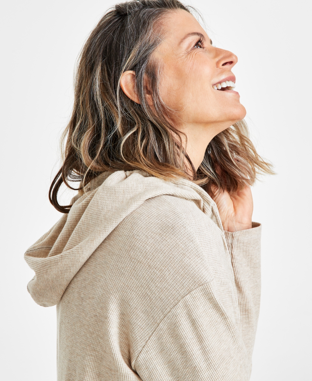 Style & Co Women's Waffle-Knit Hoodie Tunic, Created for Macy's