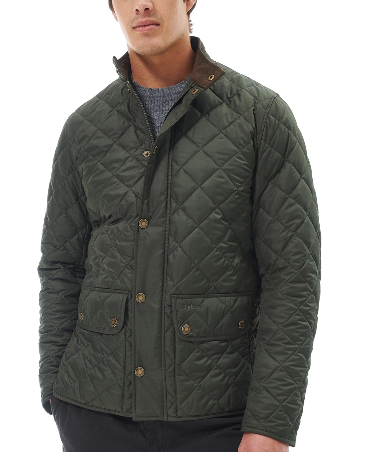 Barbour Button-up Quilted Jacket In Green