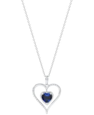 Macy's - Amethyst (1-1/10 ct. t.w.) & Diamond Accent Heart 18" Pendant Necklace in 14k Gold-Plated Sterling Silver (Also in Additional Gemstones)