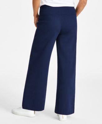Petite Wide-Leg Pull-On Pants