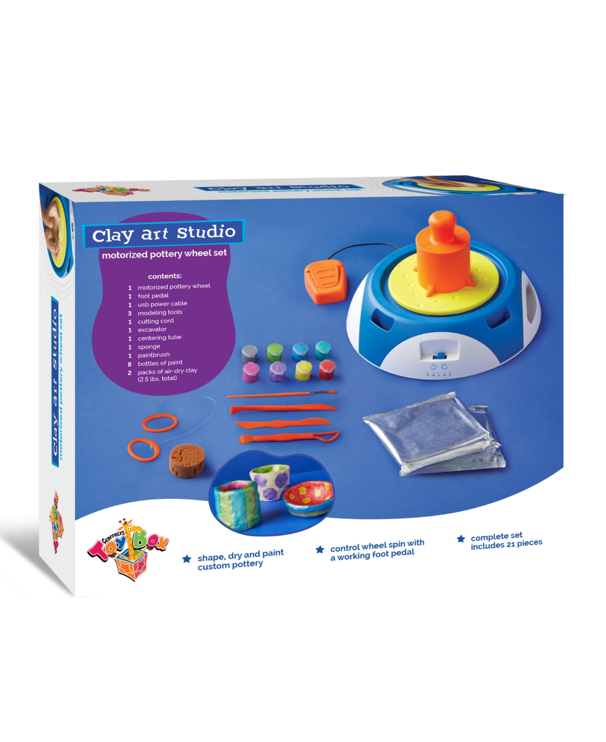 Geoffrey's Toy Box Closeout!  Clay Art Studio Motorized Pottery 21 Pieces Wheel Set, Created For Macy In Open Miscellaneous