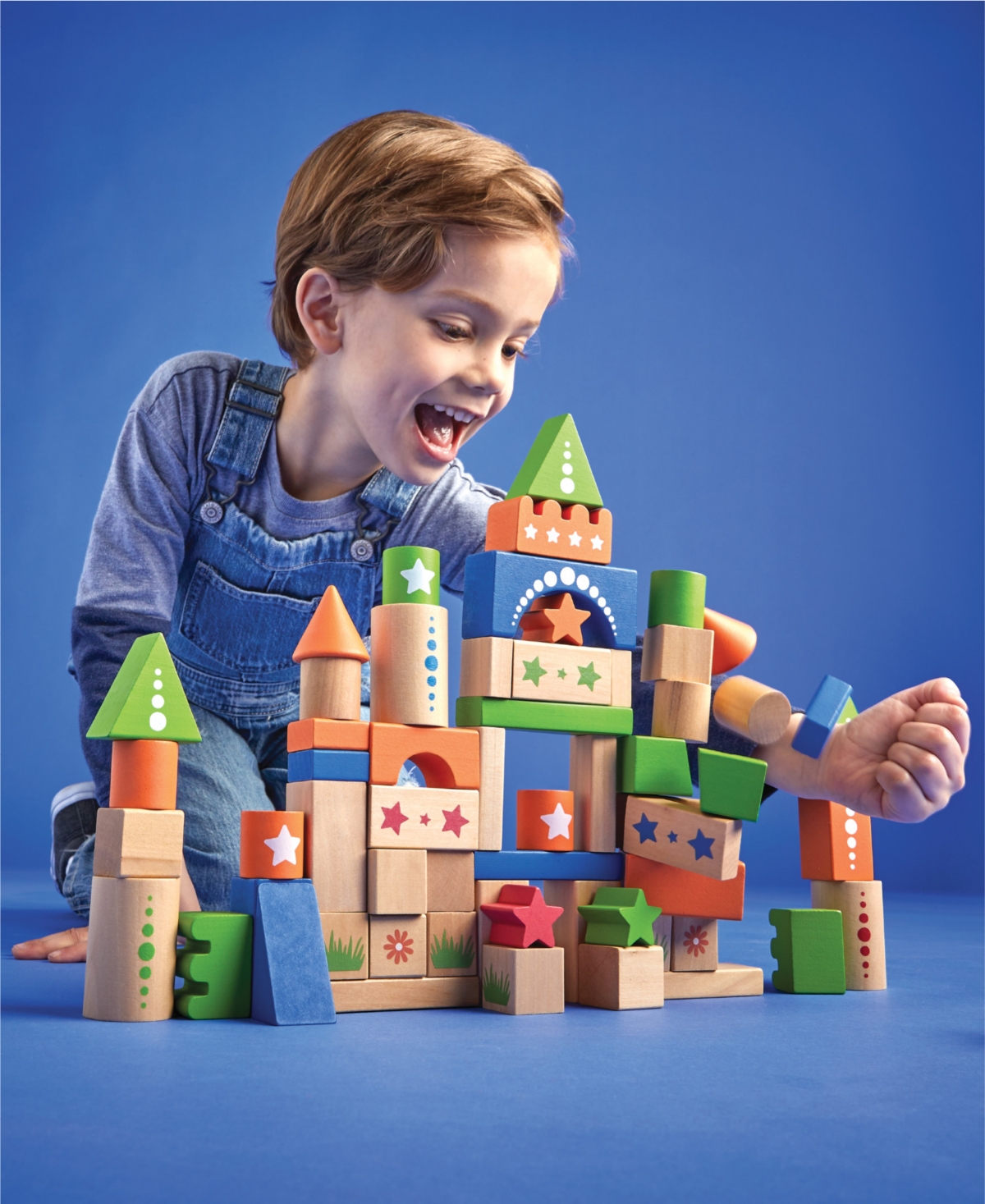 Shop Geoffrey's Toy Box Castle 70 Pieces Blocks Building Set, Created For Macy's In Pastel Brown