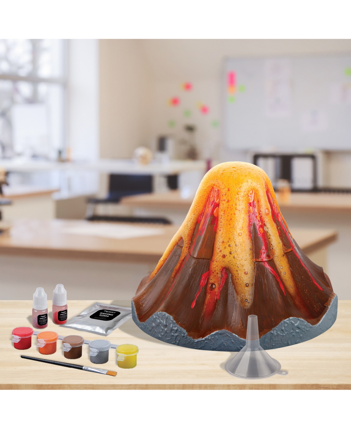 Discovery Mindblown Do-it-yourself Volcano Science Lab, 12 Piece Paint And Play Eruption Kit In Orange