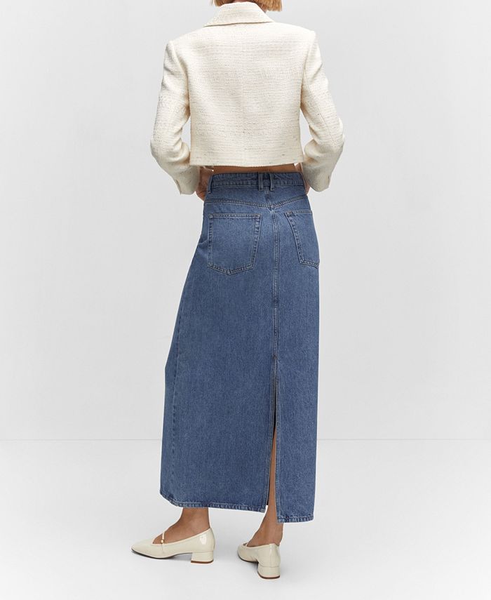 MANGO Women's Denim Long Skirt - Macy's