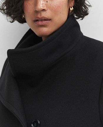 Mango belted online wool coat black