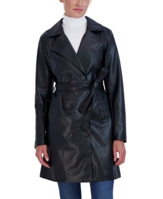 Macy's black trench coat hotsell