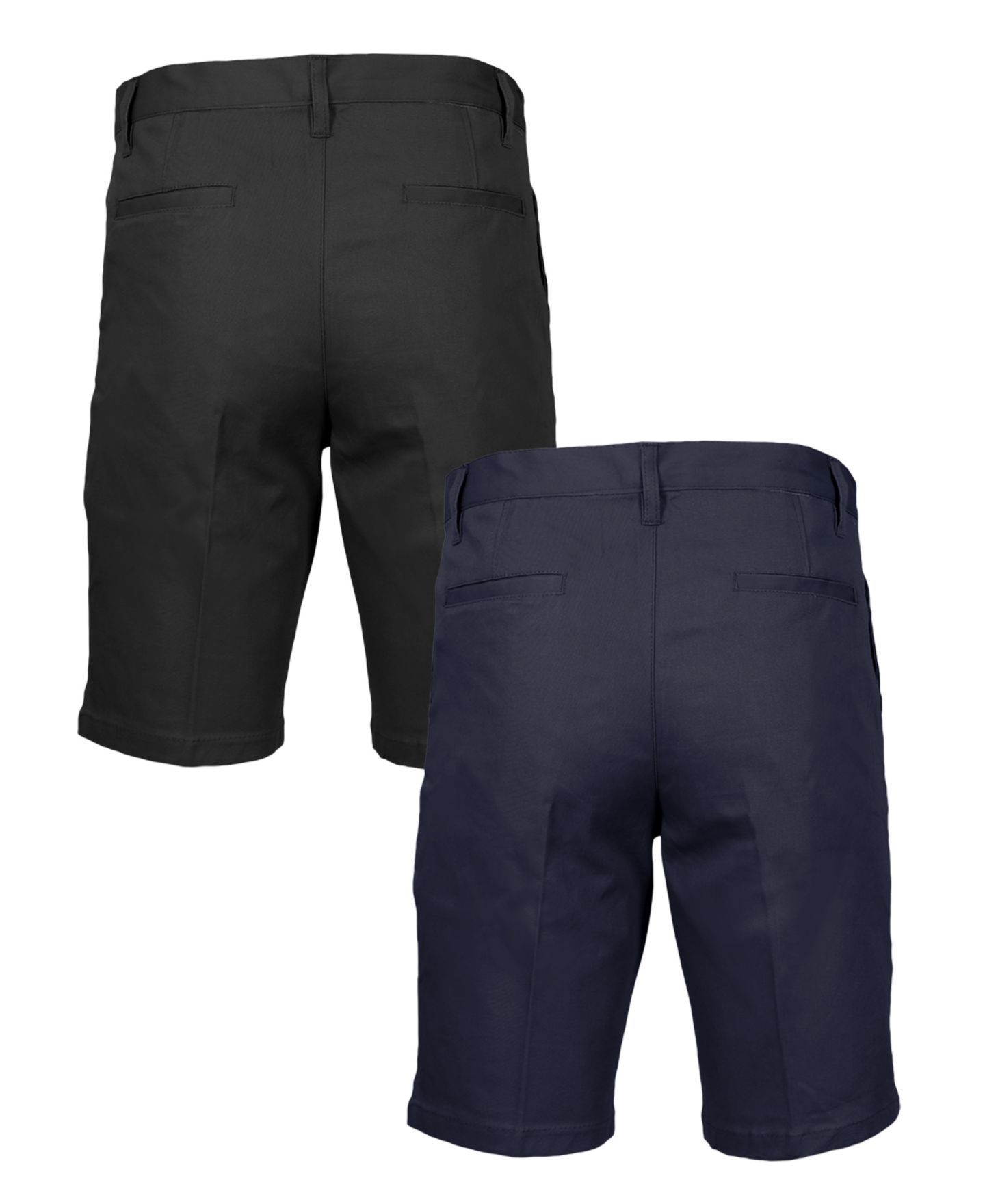 Мужские шорты Galaxy By Harvic Slim Fitting Cotton Flex Stretch Chino Shorts, Pack of 2, цвет: Чёрный тёмно-синий — фото 2